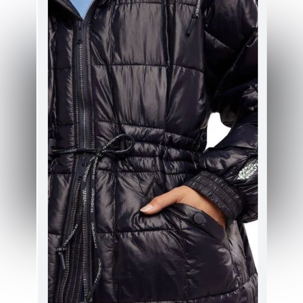 NEW Free People x FP Movement Patricia Packable Puffer Jacket in Shiny Black - Picture 9 of 16